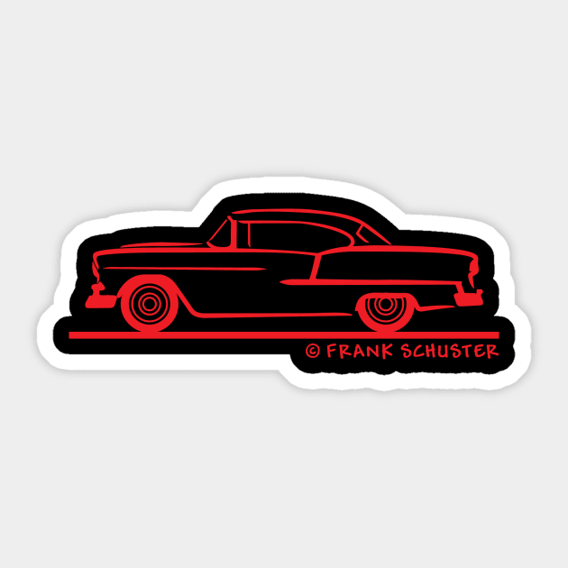 1955 Chevy Hardtop Coupe Sticker by PauHanaDesign